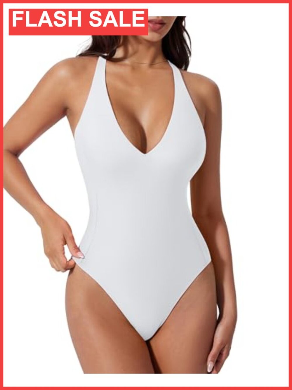 Women Sexy Low Back One Piece Swimsuit Slimming Tummy Control Bathing Suit